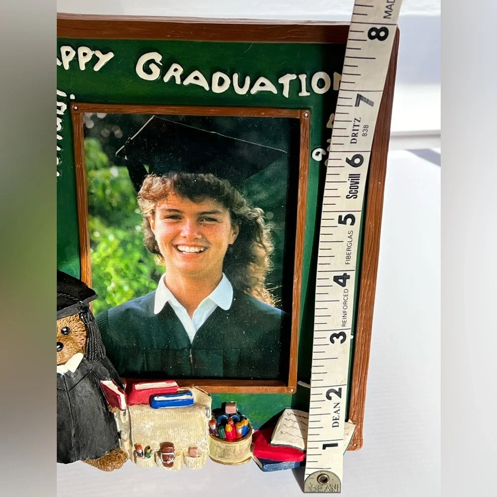 Cute Graduation Picture Frame with Bear Wearing Graduation Gown. New.